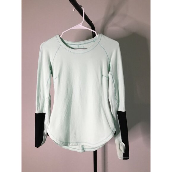 Lulu Lemon Long Sleeve Shirt | Mint Green Running Top | Size 4 | Thumb Holes - Picture 1 of 5